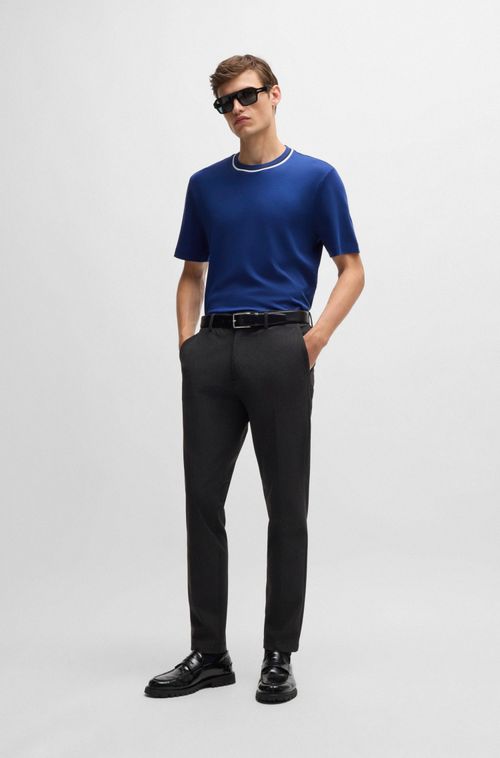 Camiseta Em Algodão Interlock Com Colarinho Colour-Block