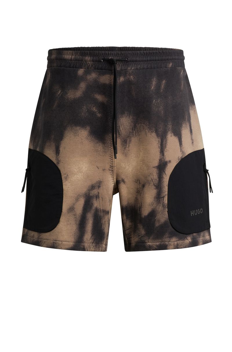 Shorts De Algodão De Corte Relaxado Com Estampa De Logo