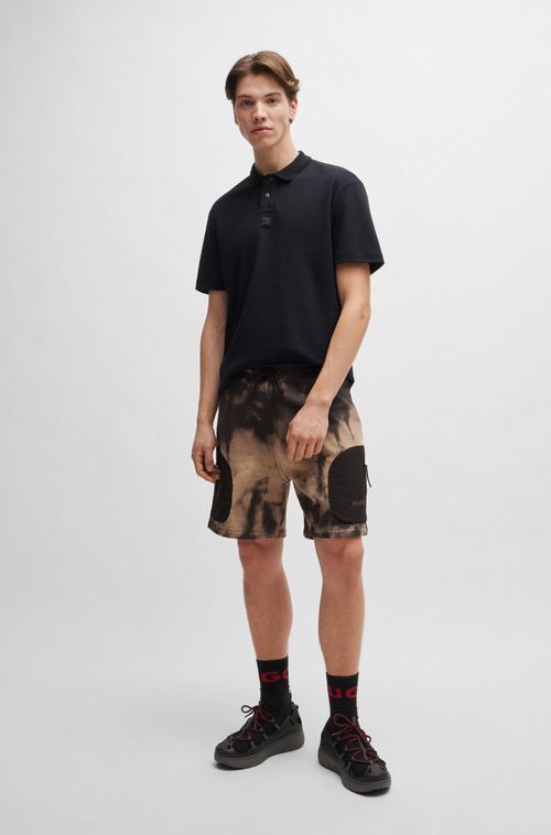 Shorts De Algodão De Corte Relaxado Com Estampa De Logo