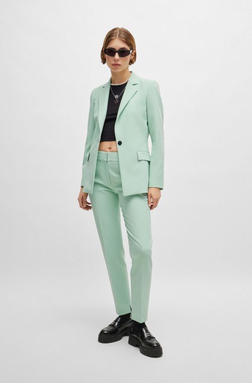 Blazer De Corte Regular Com Fechamento De Botão