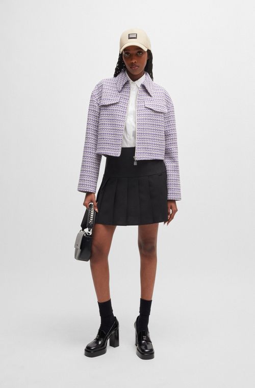 Jaqueta Cropped Em Uma Mistura De Algodão Estampado