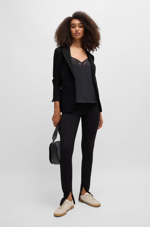 Blazer De Um Botão Em Tecido Stretch