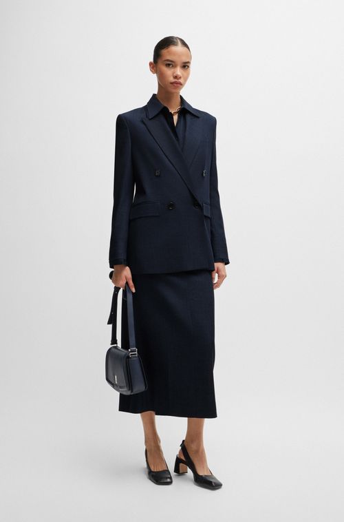 Blazer De Comprimento Longo Regular-Fit Em Twill