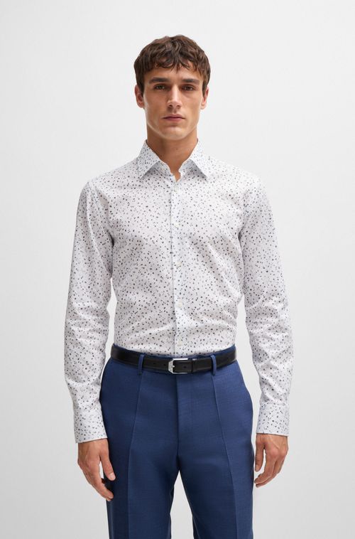 Camisa Com Caimento Descontraído Em Algodão Dobby Estampado Floral
