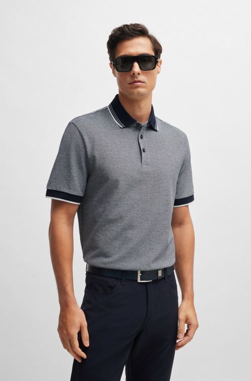 Polo De Algodão Piqué Oxford Com Detalhe De Logo