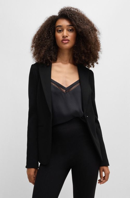 Blazer De Um Botão Em Tecido Stretch