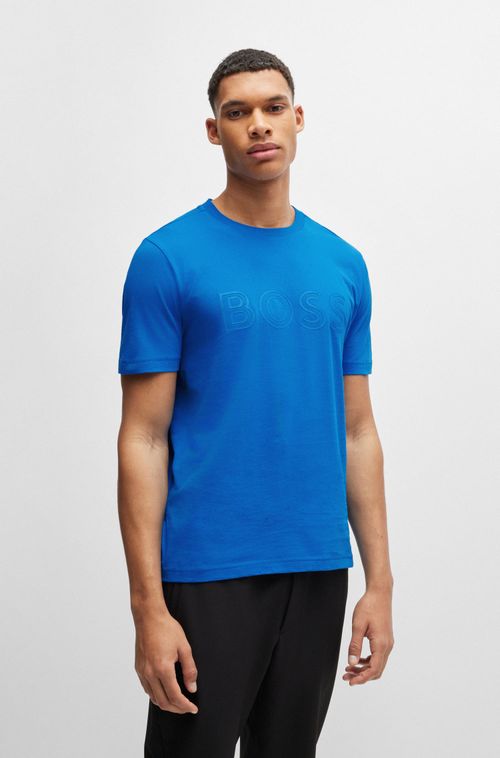 Camiseta De Algodão De Corte Regular Com Arte De Logo