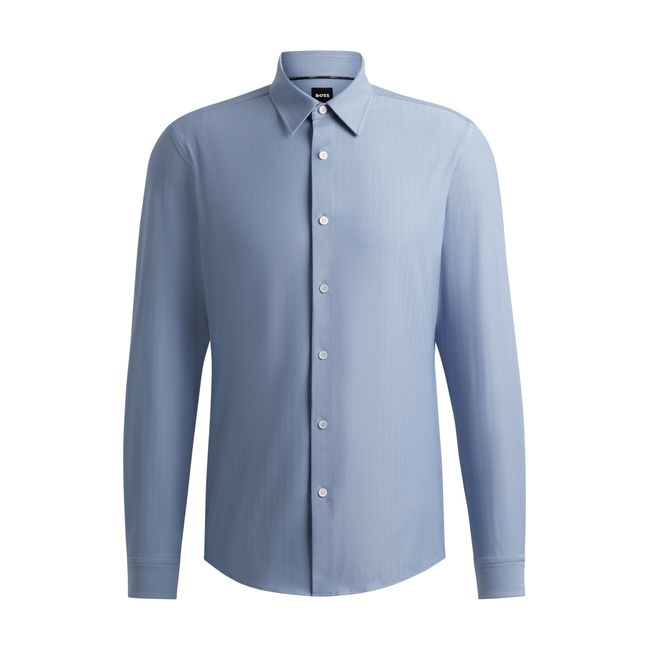 Camisa Slim-Fit Em Material De Stretch