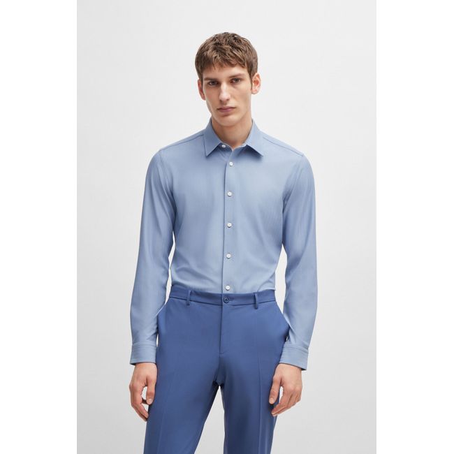 Camisa Slim-Fit Em Material De Stretch