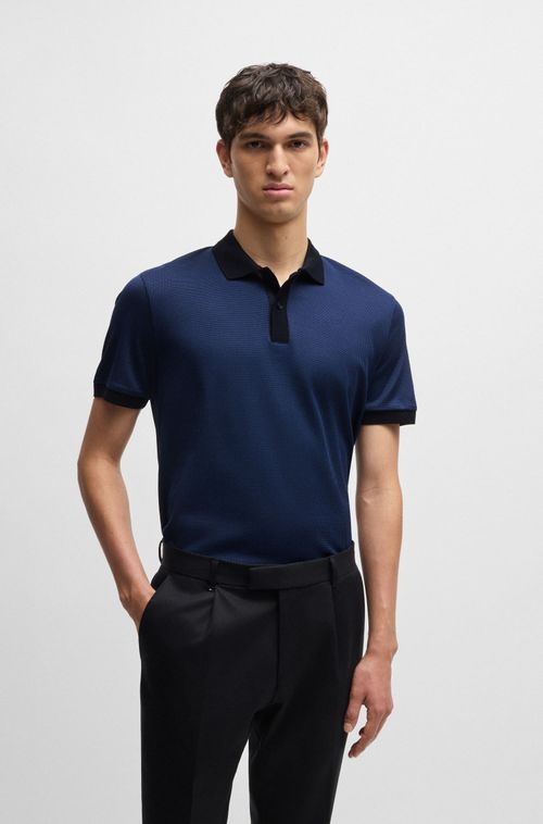 Polo Estruturada De Algodão Com Acabamentos Sólidos