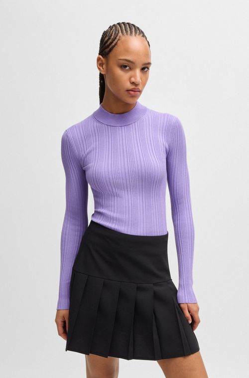 Suéter Slim-Fit Com Estrutura Canelada Irregular