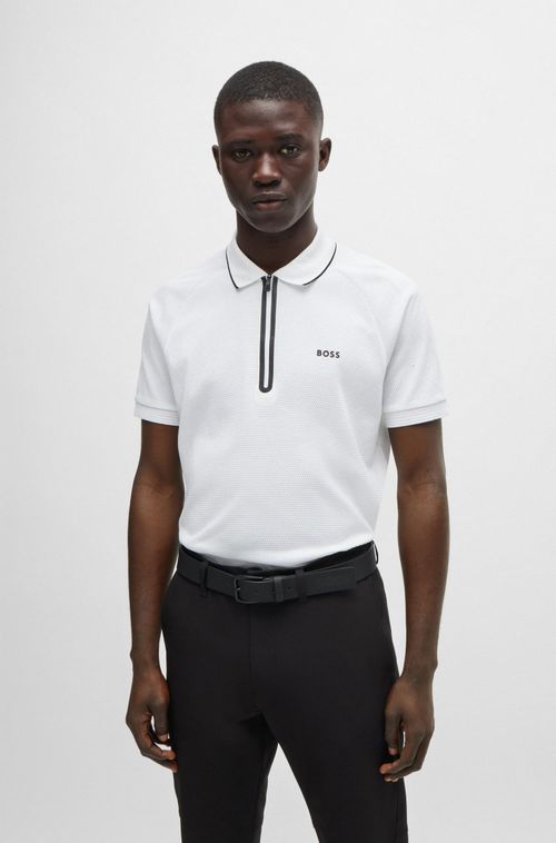 Polo Estruturado De Algodão Com Logo Contrastante