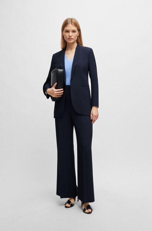 Blazer De Corte Regular Com Frente Sem Botões