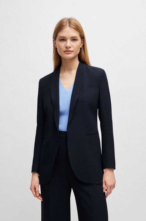 Blazer De Corte Regular Com Frente Sem Botões
