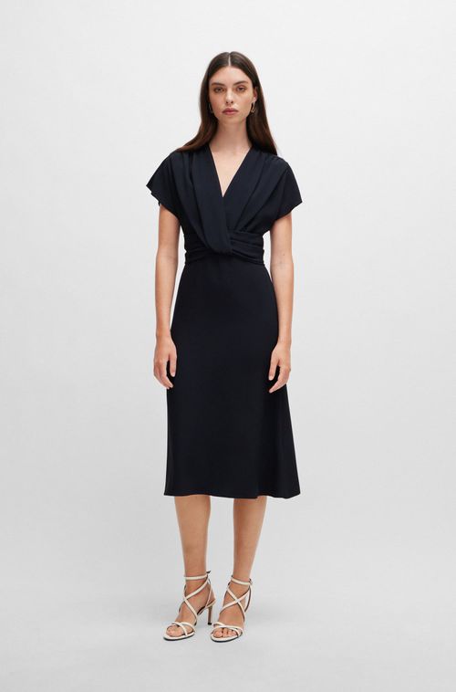 Vestido Transpassado Em Cetim Fosco
