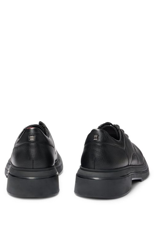 Sapatos Derby De Couro Texturizada