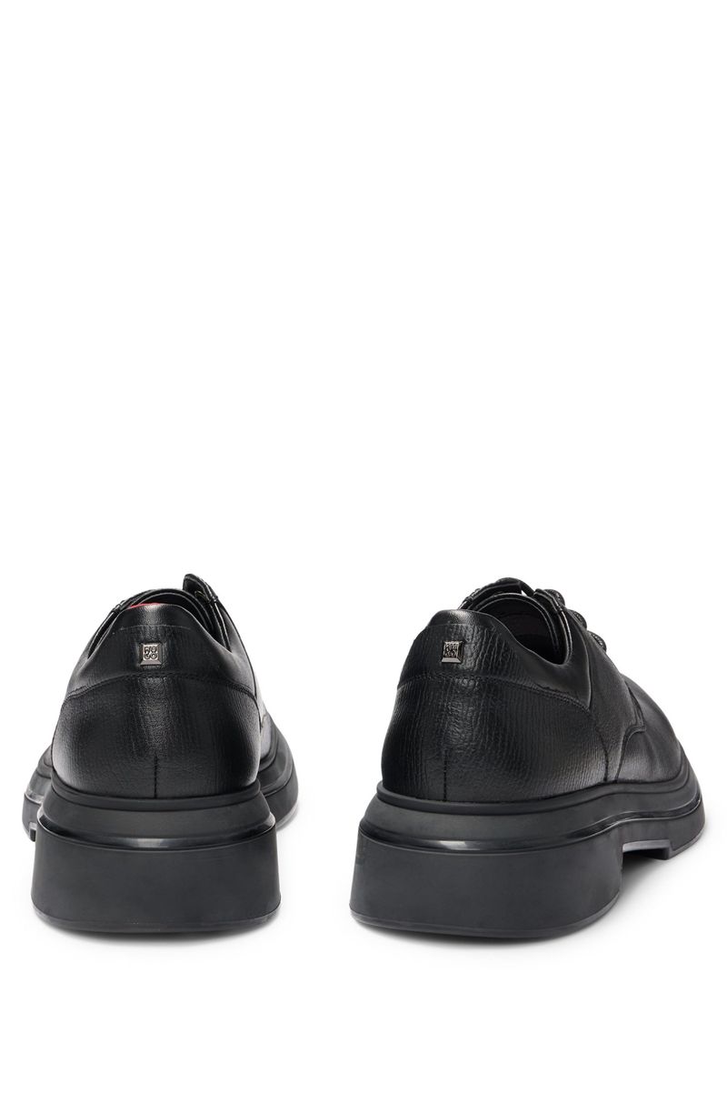 Sapatos Derby De Couro Texturizada