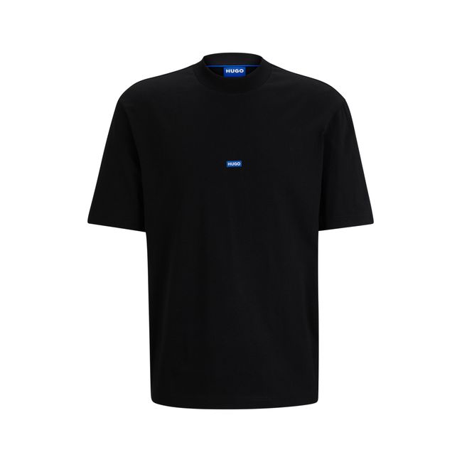 Camiseta De Algodão Com Logo Azul