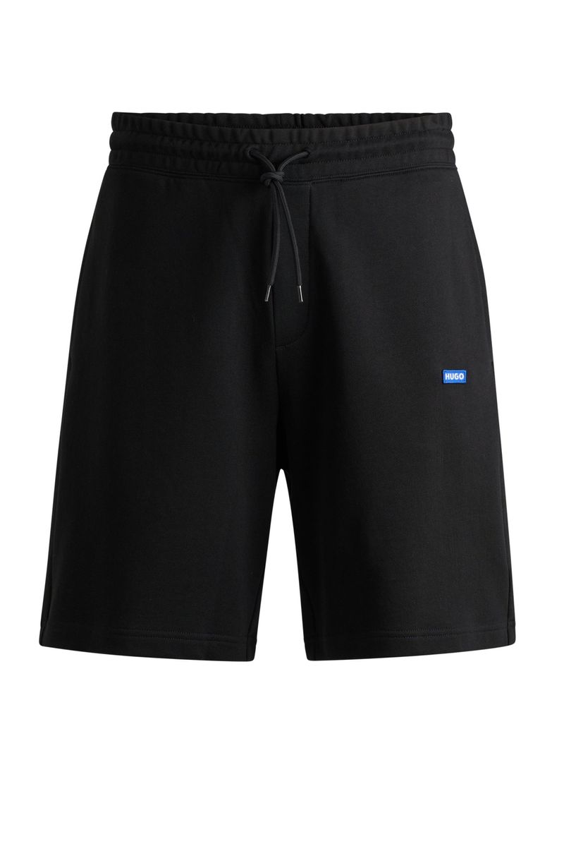 Shorts De Algodão Terry Com Logo Azul