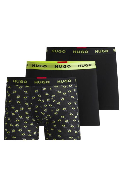 Pack De Três Boxers Longos De Algodão Elástico Com Logos