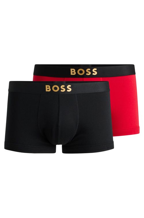 Pack De Dois Boxers De Algodão Com Logos Metálicos