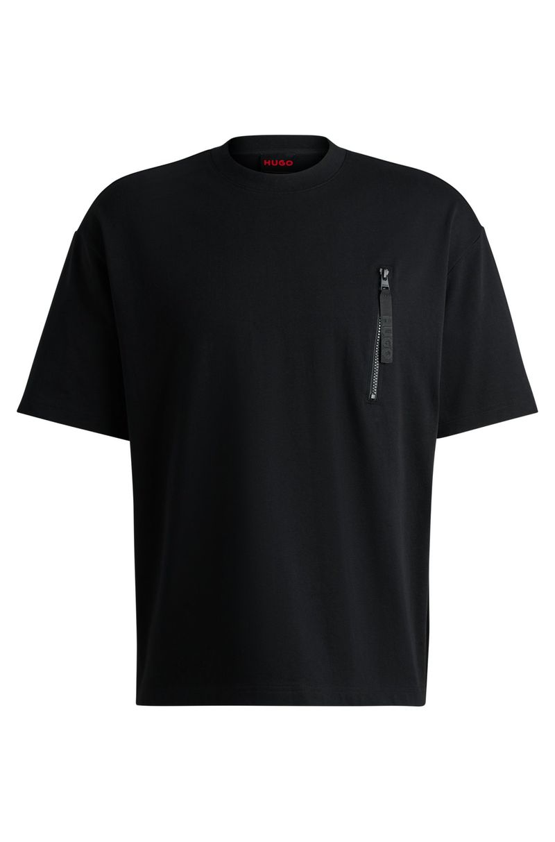 Camiseta De Algodão Com Bolso Com Fecho
