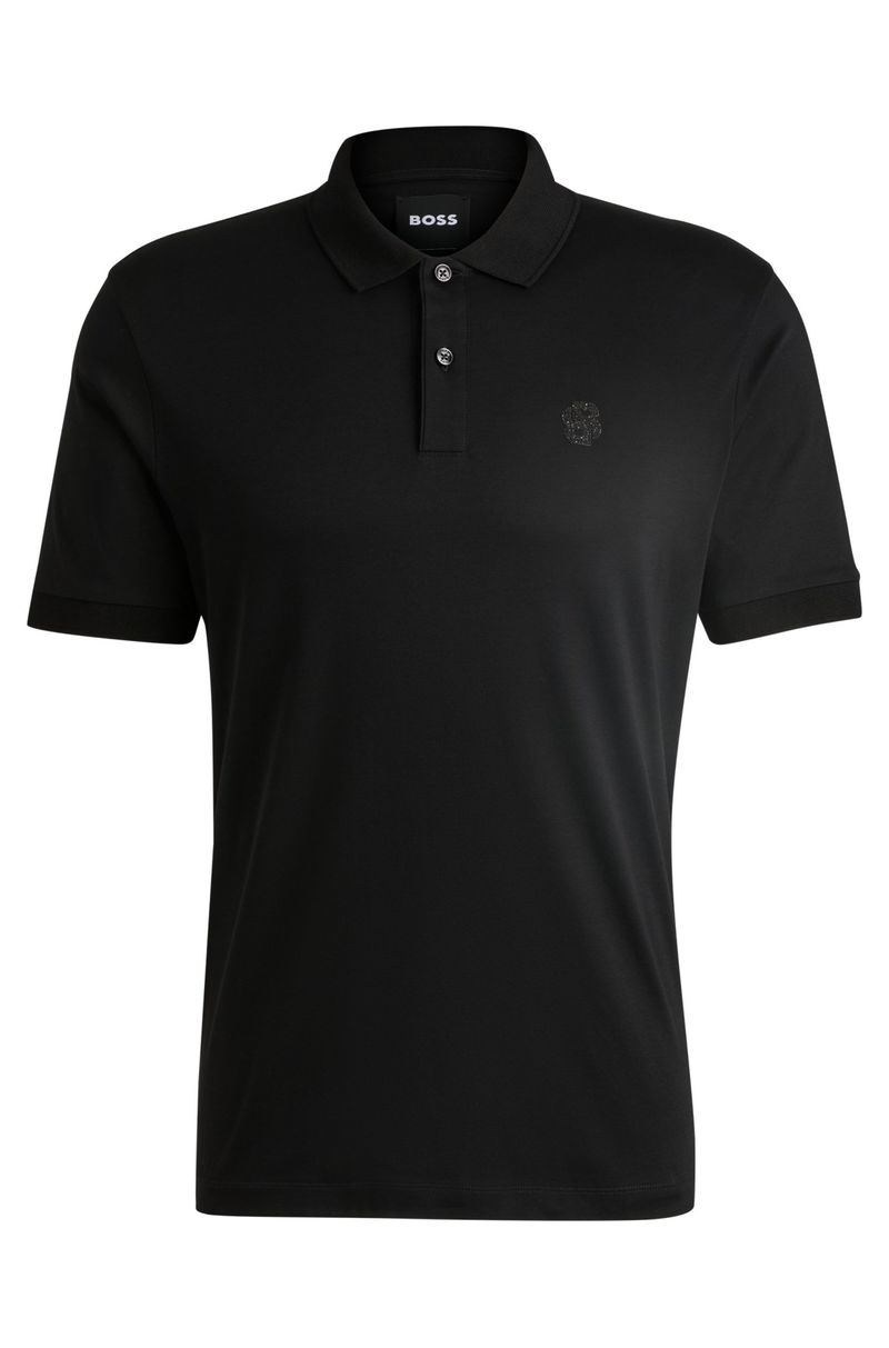Polo De Algodão Mercerizado Com Monograma