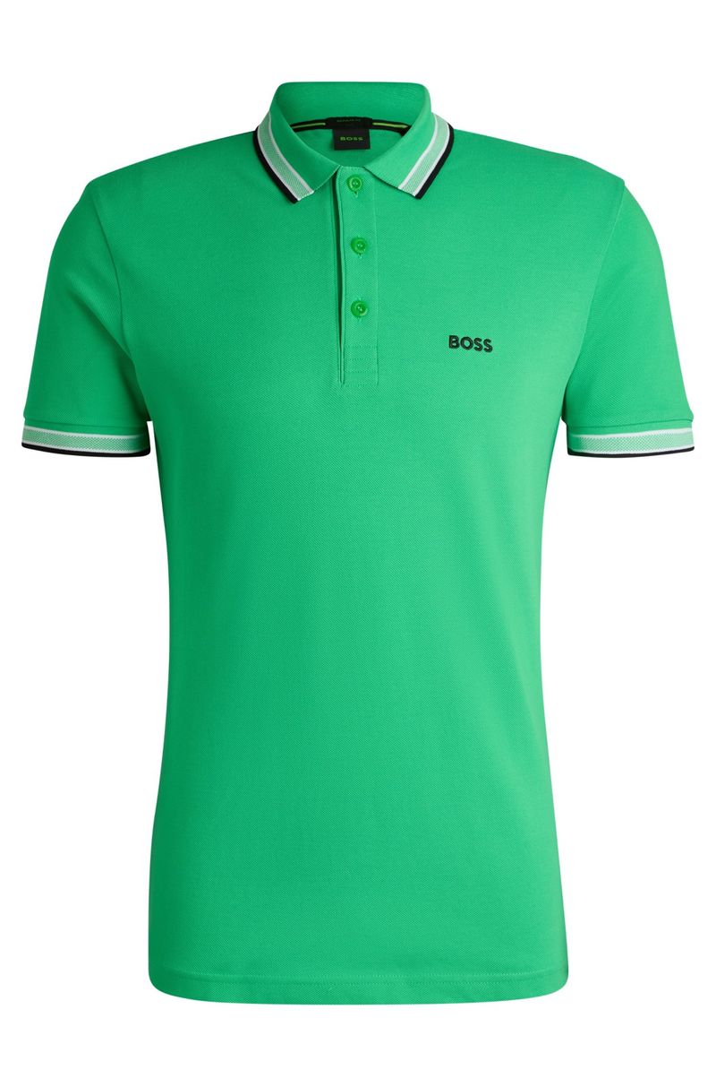 Paddy Polo De Algodão Com Logo Contrastante