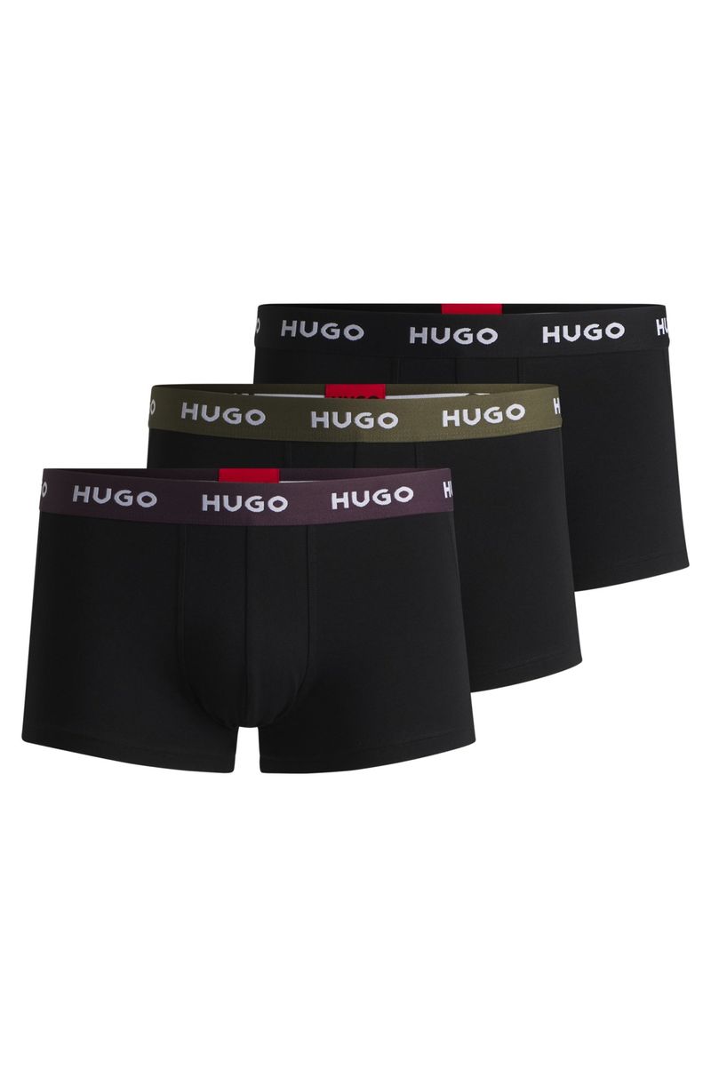 Pack De Três Boxers De Algodão Elástico Com Logo