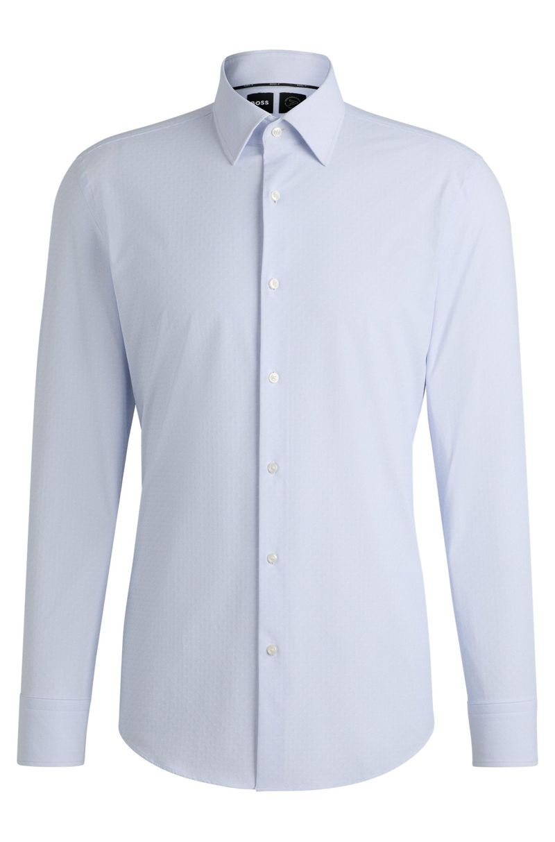 Camisa Slim De Dobby Elástico Para Desempenho