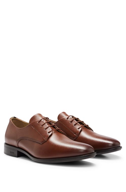 Sapatos Derby De Couro Com Assinatura