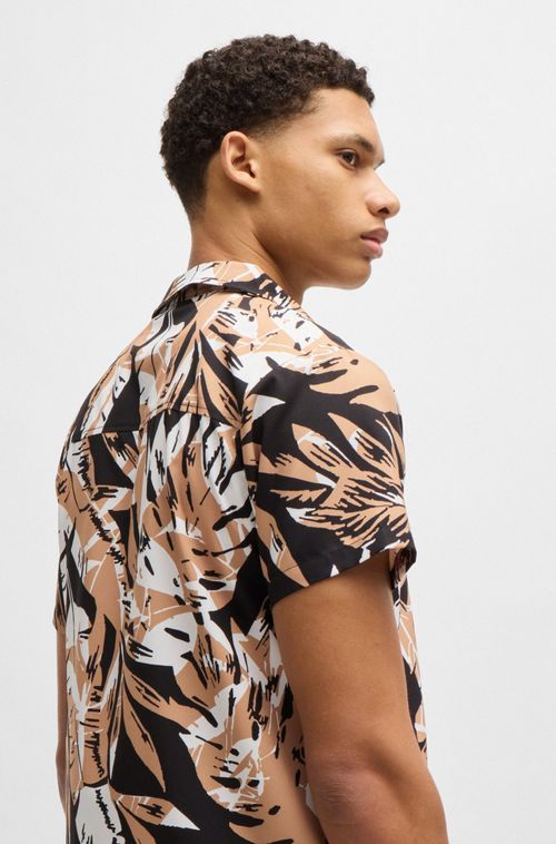 Camisa De Praia Regular Com Estampado Sazonal