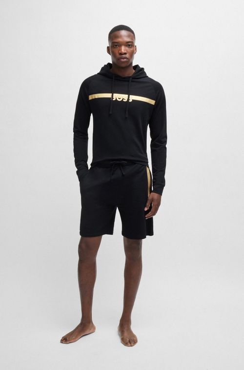 Shorts De Algodão Terry Com Logo Metalizado