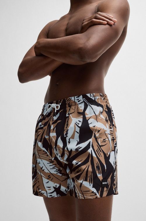 Shorts De Banho Forrados Com Estampado Sazonal
