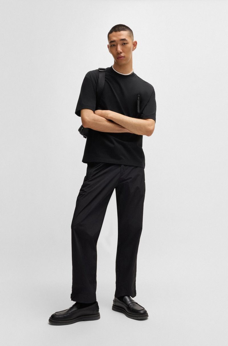 Camiseta De Algodão Com Bolso Com Fecho