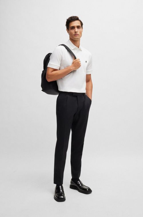 Polo De Algodão Mercerizado Com Monograma