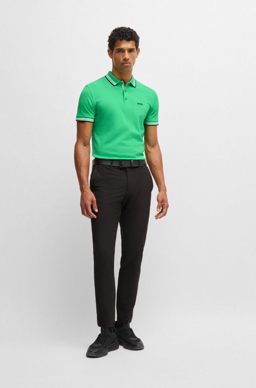 Paddy Polo De Algodão Com Logo Contrastante