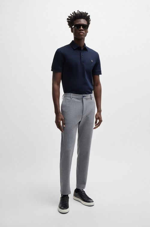 Polo De Algodão Mercerizado Com Monograma