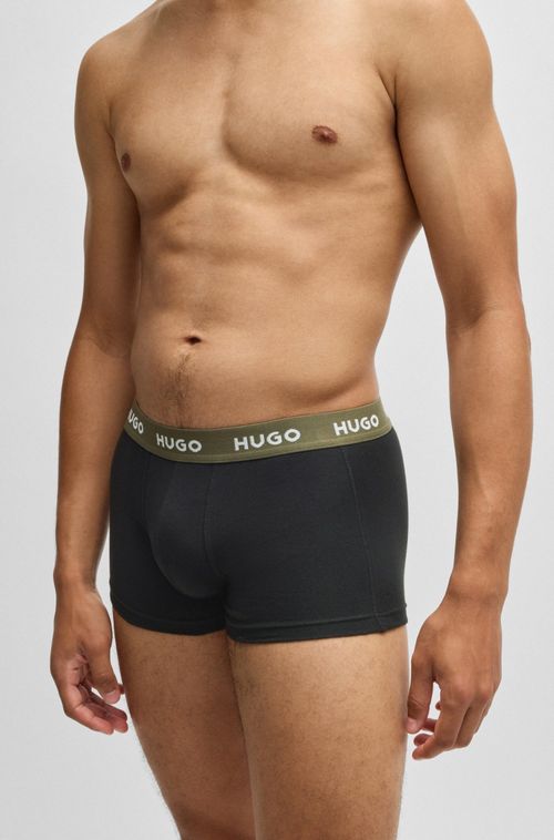 Pack De Três Boxers De Algodão Elástico Com Logo