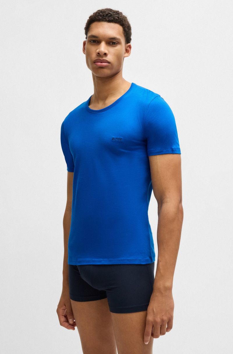 Pack De Três Camisetas Interiores De Algodão Com Logos
