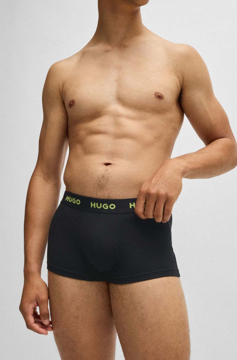 Pack De Três Boxers De Algodão Elástico Com Logo