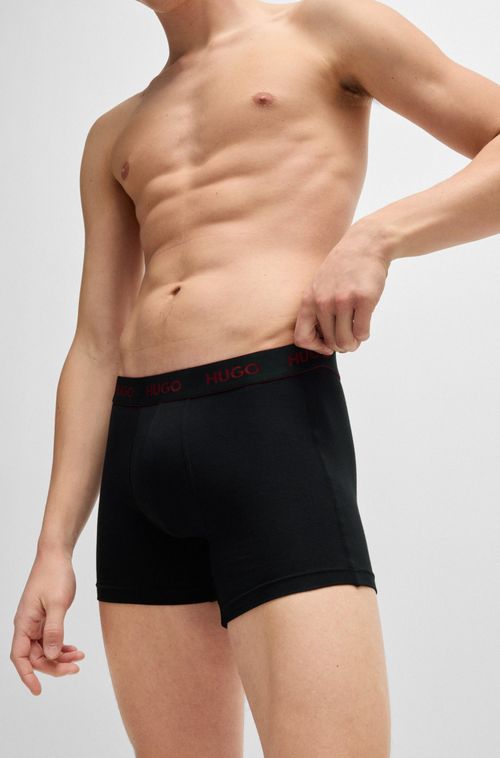 Pack De Três Boxers Longos De Algodão Elástico
