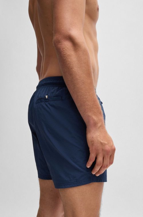 Shorts De Banho Com Logo Contrastante Em Tecido De Secagem Rápida