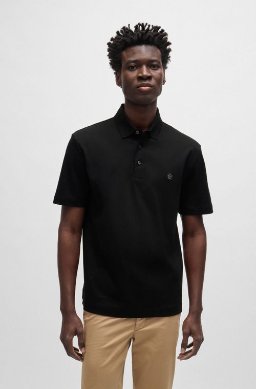 Polo De Algodão Mercerizado Com Monograma