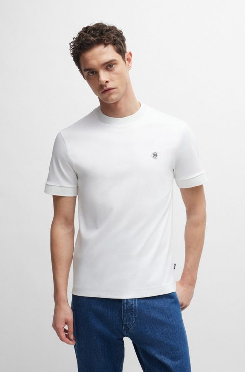 Camiseta De Algodão Mercerizado Com Monograma