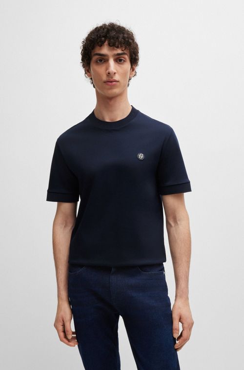 Camiseta De Algodão Mercerizado Com Monograma