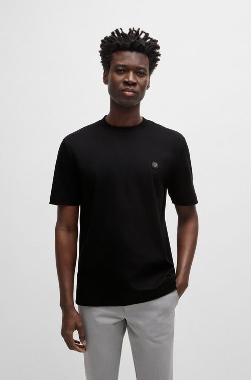 Camiseta De Algodão Mercerizado Com Monograma