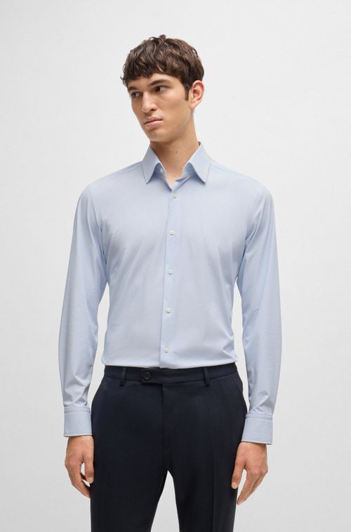 Camisa Slim De Dobby Elástico Para Desempenho