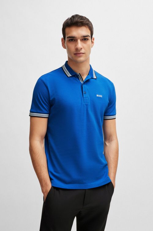 Paddy Polo De Algodão Com Logo Contrastante