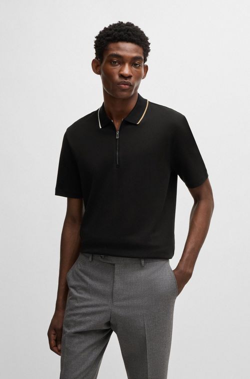 Polo Com Fecho De Algodão Interlock